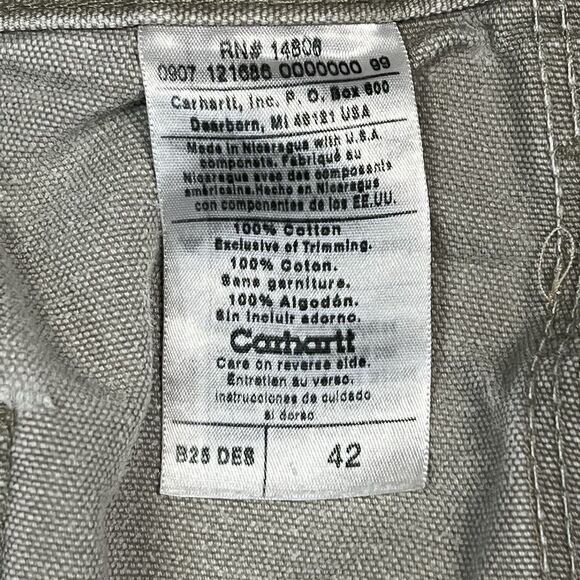 Lot of 2 Men's Carhartt B25 MOS DES Shorts 42x8 Canvas Duck Carpenter Cargo - Picture 6 of 15